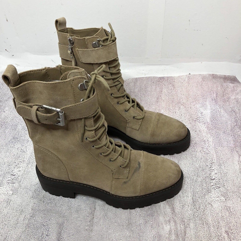 NEW Sam Edelman Womens Junip Combat Boots Size 6 Suede Leather Lace Up FLAW
